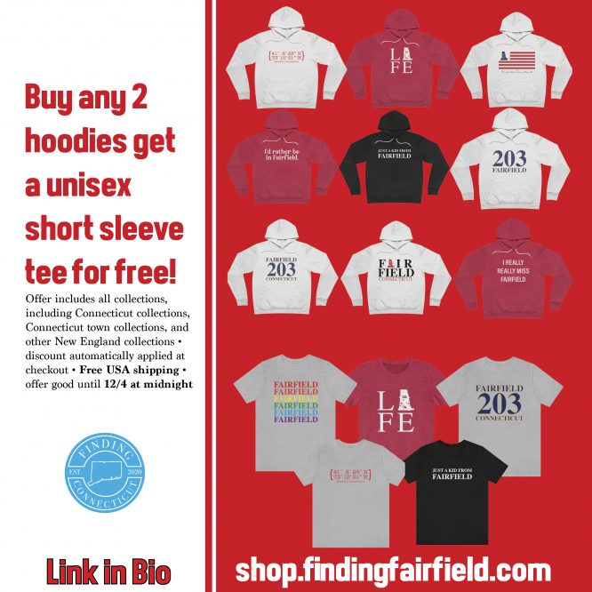 Fairfield Connecticut tee shirts and hoodies